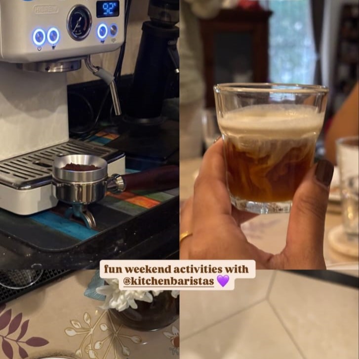 Brewing espresso at a past Coffee Club table
